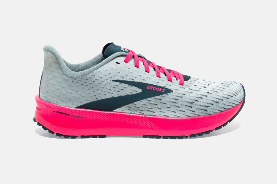 Brooks Running Shoes - Hyperion Tempo Road Womens - Grey/Pink - BTO-063184